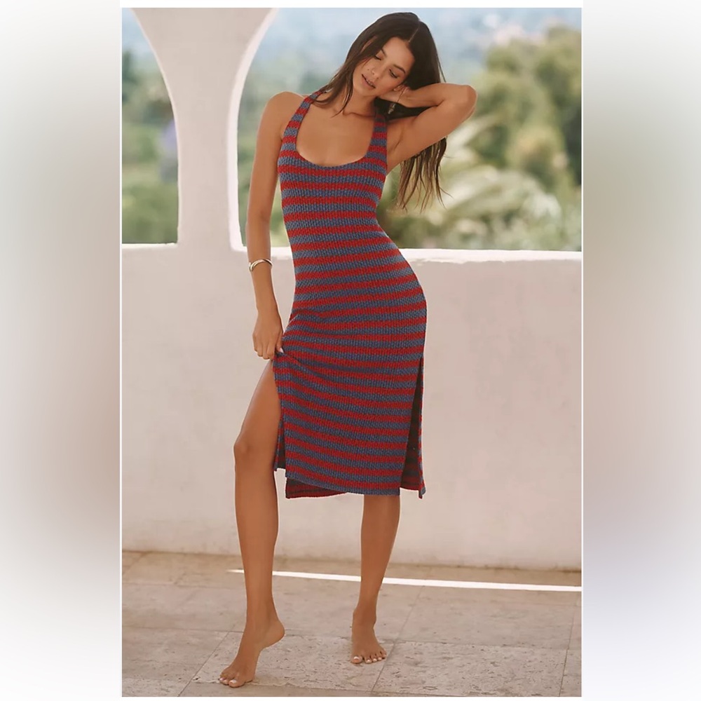 Anthropologie Celandine Striped Knit Midi Dress
